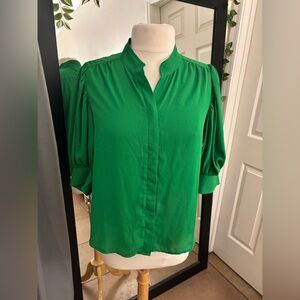 CeCe Vibrant Green Blouse